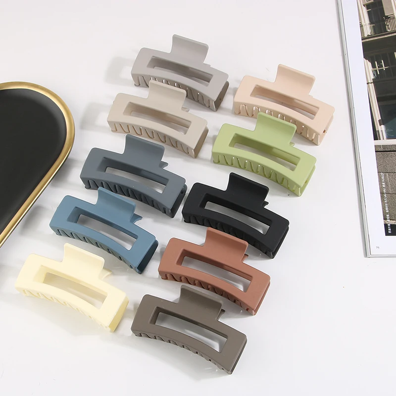 Square Matte Shark Hair Clip | Non-Slip Solid Color Hair Accessory