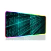 1pc Matrix Binary Code XXL RGB Gaming Mouse Pads HD Black Gamer Accessories Large LED 6