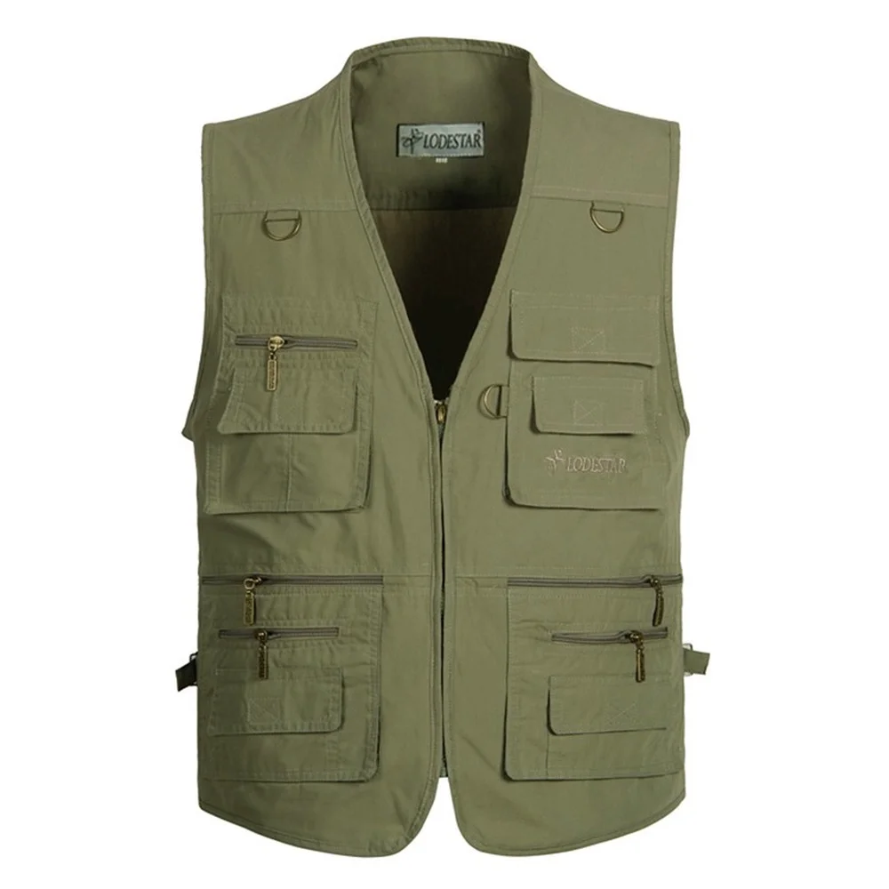 

Thin Summer Casual Vest For Men Summer Classic Male Multi Pocket Photographer Tool Outerwear Sleeveless Jacket Baggy Waistcoat