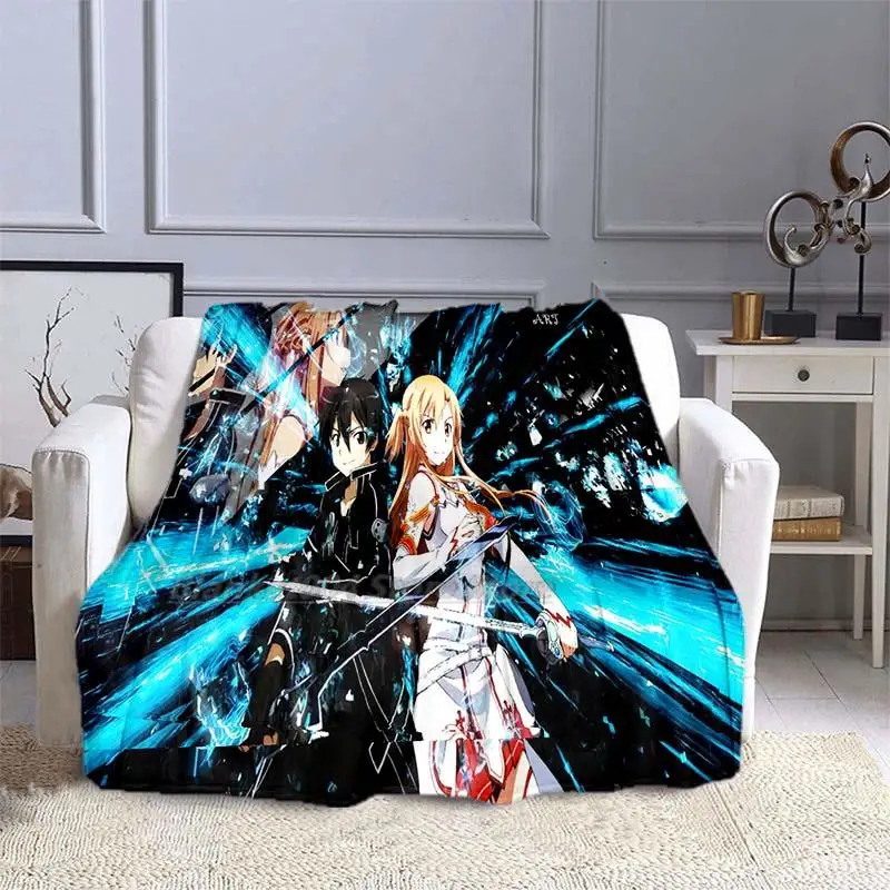 

Anime Sword Art Online 3D Blanket for Beds Hiking Picnic Blanket Fashionable Bedspread Teens Bedding Throw Blankets