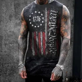Mens Skull 3D Graphic Print Shirts Tank Tops Gym Workout Crew Neck Sleeveless Casual Shirts Tops 4