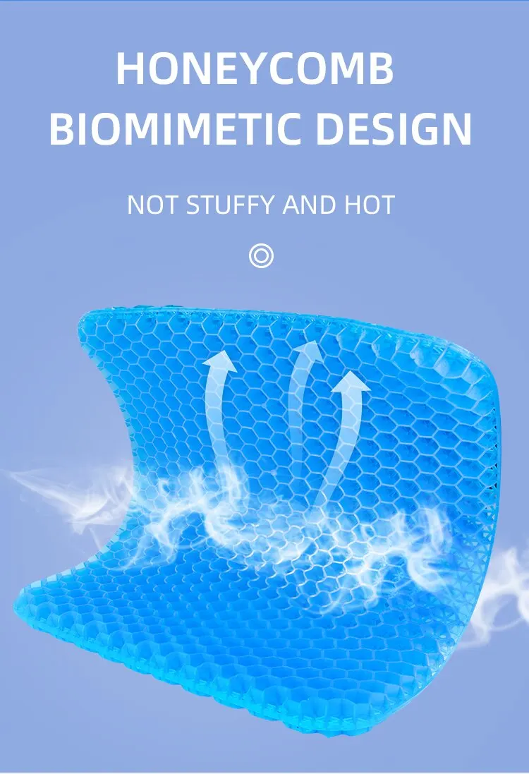 Sd911af8cae2b4ba1927b3edd3e941ef2d Gel Seat Cushion Summer Breathable Honeycomb Design For Pressure Relief Back Tailbone Pain - Home Office Wheelchair Chair Cars Mallzona