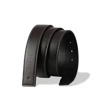 Luxury Brand Belts No Buckle Men High Quality Pin Smooth Buckle Male Straps without Buckle  PU Leather Waistband No Buckle 3.8cm - Image 3
