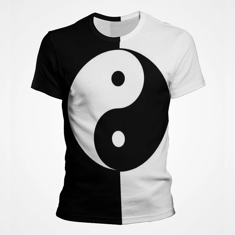 

Футболка Tai Chi с принтом традиционных китайских верований, Tai Ji Yin Yang, с коротким рукавом, восемь триграммов