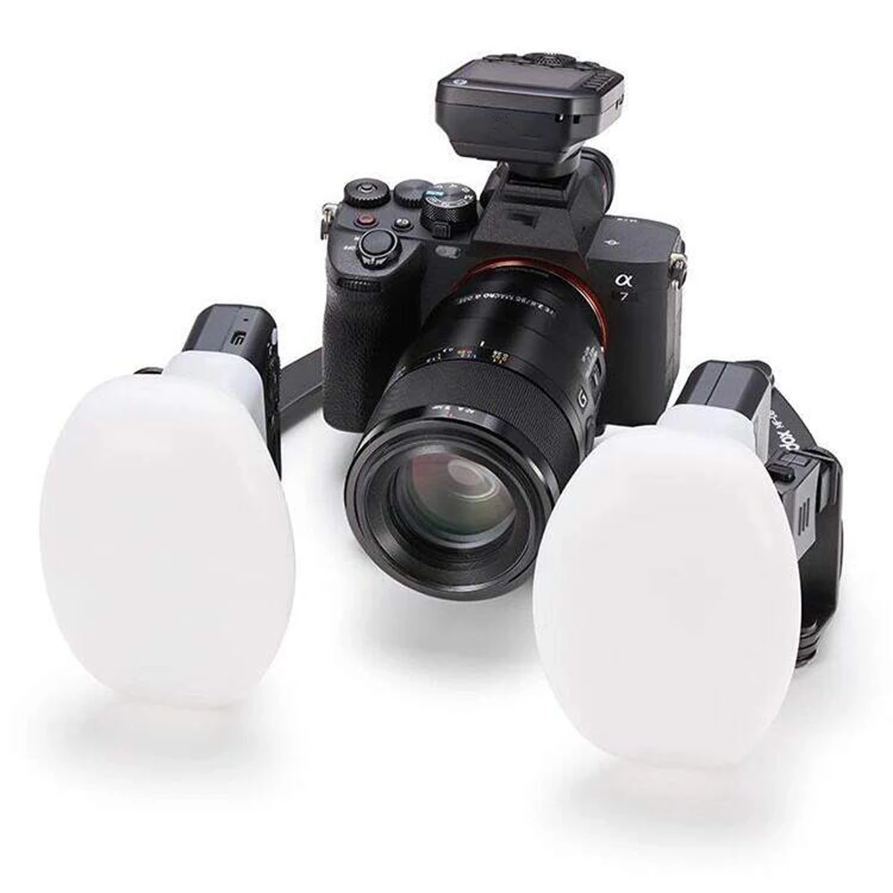 2pcs DIY 실리콘 소프트박스 치과용 매크로 플래시 디퓨저 Nikon R1C1 용 자연광 Yongnuo YN24EX Godox MF12 카메라 액세서리