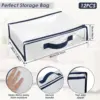12Pcs Zipper Clear Zippered Bags Plastic Waterproof Blankets Bags Square Clear Clothes Storage Bag Space Saving Closet Organizer 6