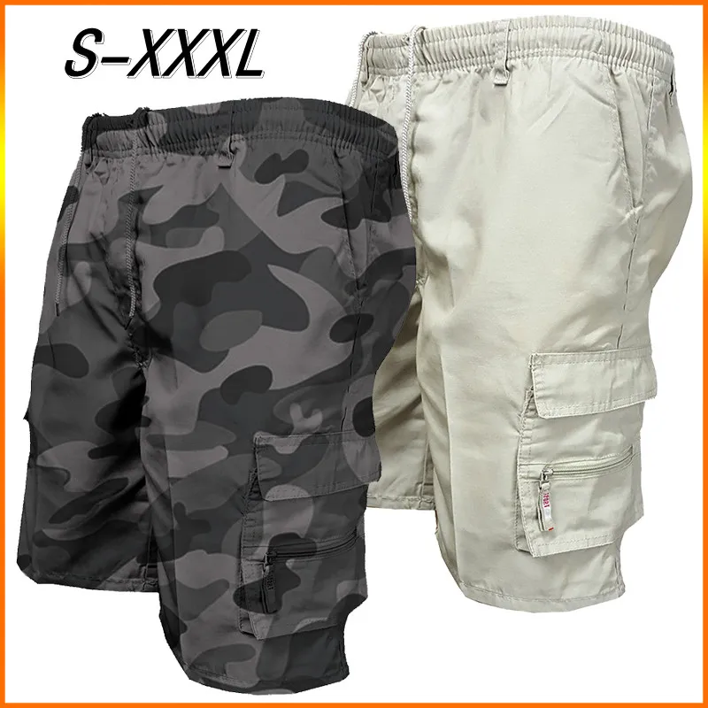 Trending Mens Casual Multi-pocket Loose Five Pants Summer Beach Shorts Tooling Shorts Fashion Men Shorts Cargo Pants summer solid color shorts men korean fashion loose casual shorts men harajuku streetwear straight sports five point pants men