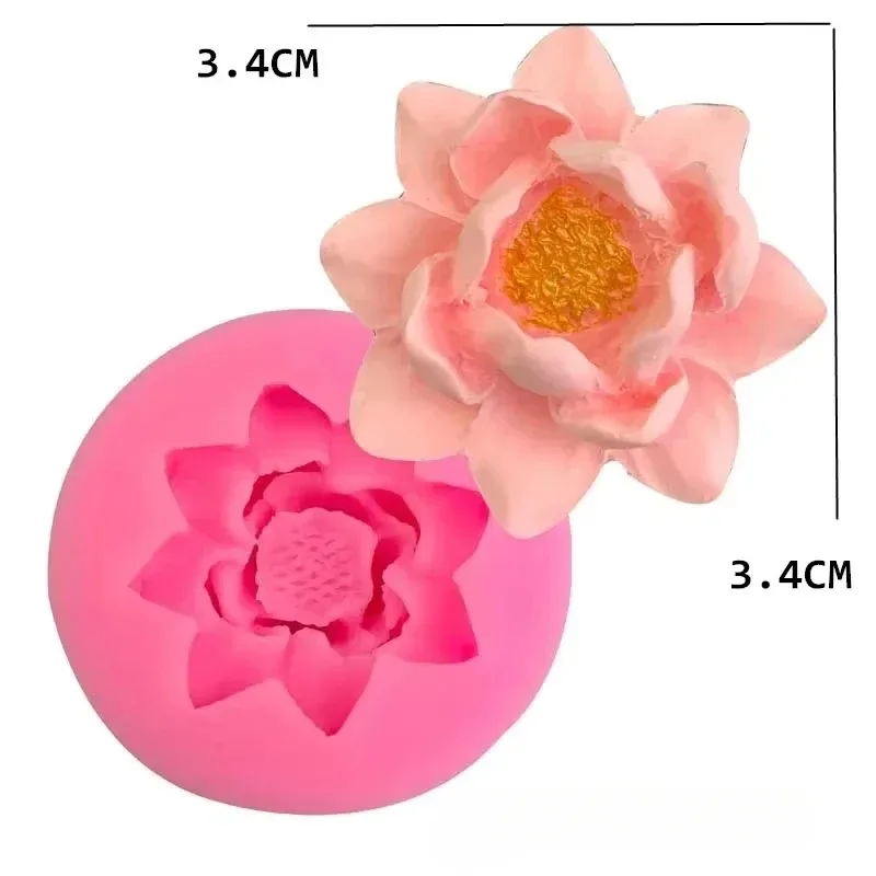 3D Lotus Flowers Silicone Mold DIY Aroma Candles Gypsum Ornaments Molds Handmade Soap Making Supplies Kitchen Baking Candy Mold