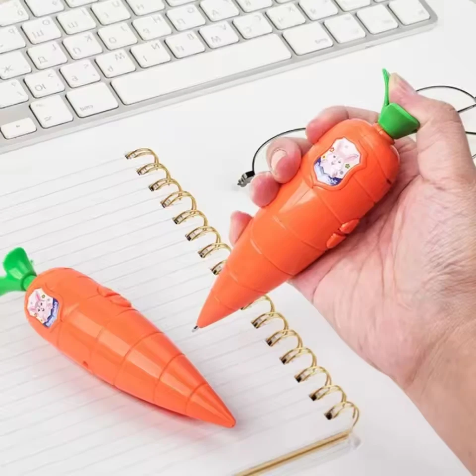Penna Giocattolo Registratore A Forma Di Carota – Registra E Scrive In Un Solo Strumento, In PVC Arancione, 60 Secondi Di Registrazione, Per Bambini E Studenti