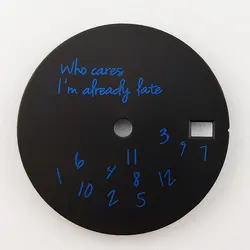 Who Cares 'I'm Already Late' Watch Dial - 28.5mm Unique Design (Blue)