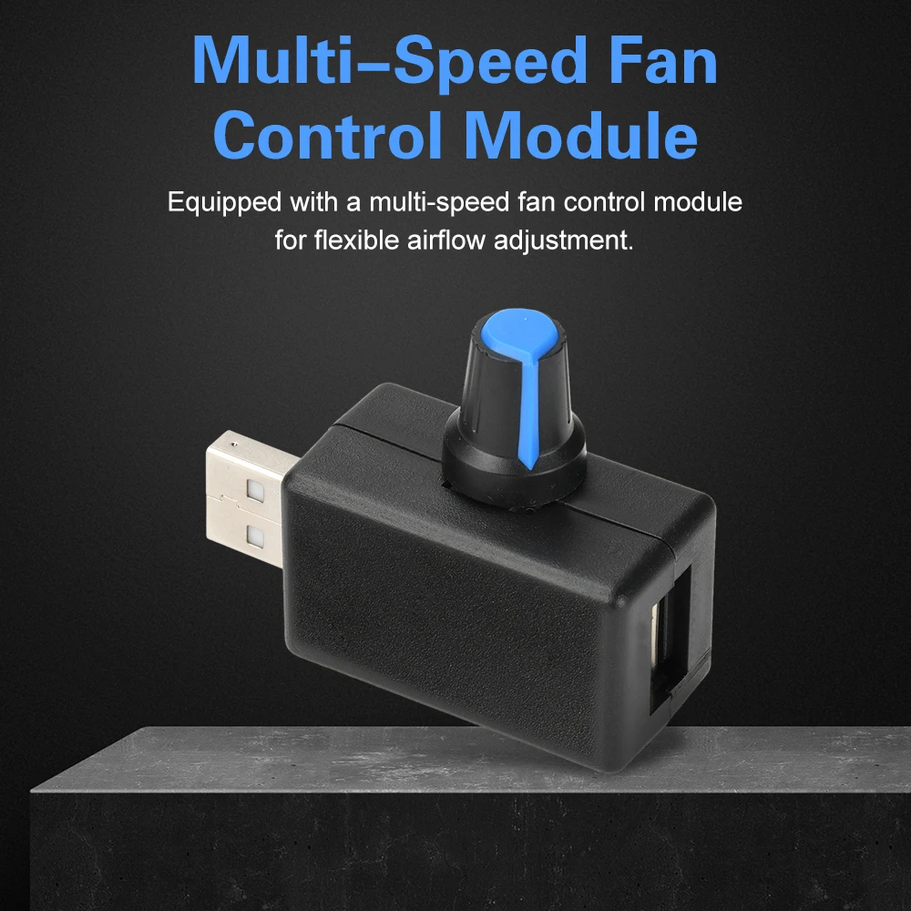 DC 4-12V 5W Mini USB Fan Speed Controller Airflow Regulator Quiet Low Noise Portable Multi-Speed Adjustable Module