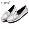 Newest Bowtie PU Women Flats Loafers Driving Peas Casual Shoes 1