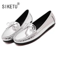 Newest Bowtie PU Women Flats Loafers Driving Peas Casual Shoes 1