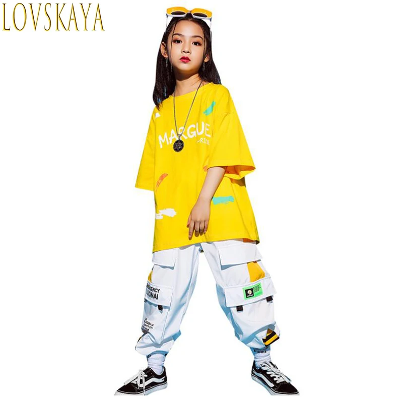 New hip-hop dance costumes T-shirts, workwear pants, jazz dance costumes for boys and girls