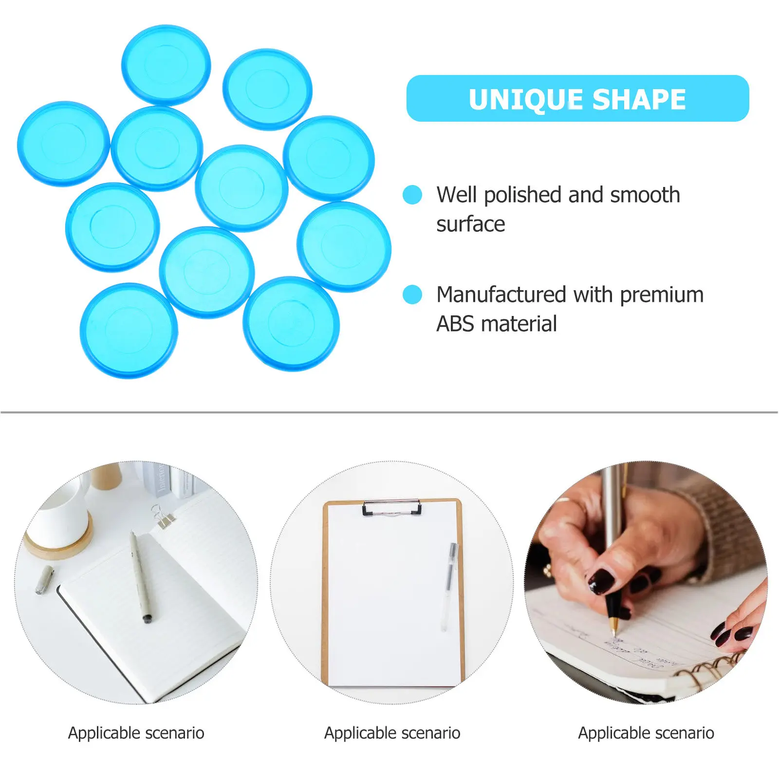 44Pcs 플라스틱 바인딩 버클 부드럽고 광택이 나는 ABS 디스크바운드 확장 디스크(루즈리프 바인더용) DIY 플래너 학교 사무용