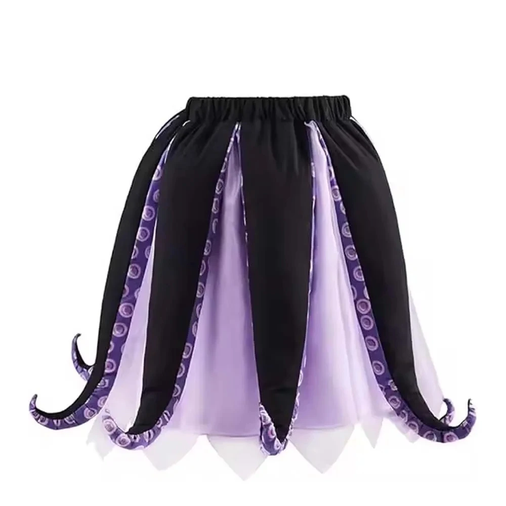 Costume Ursula Hot: Abito da Strega Marina con Gonne Viola e Tentacoli di Polpo, Tutu per Cosplay, Outfit per Feste di Carnevale e Halloween per Donne Adulte - immagine 2