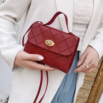 ⁦Women's Handbags Striped Square Fresh Age Reducing High Capacity Fine Texture Soft Comfortable Female's Crossbody Bag⁩ – תמונה ⁦4⁩