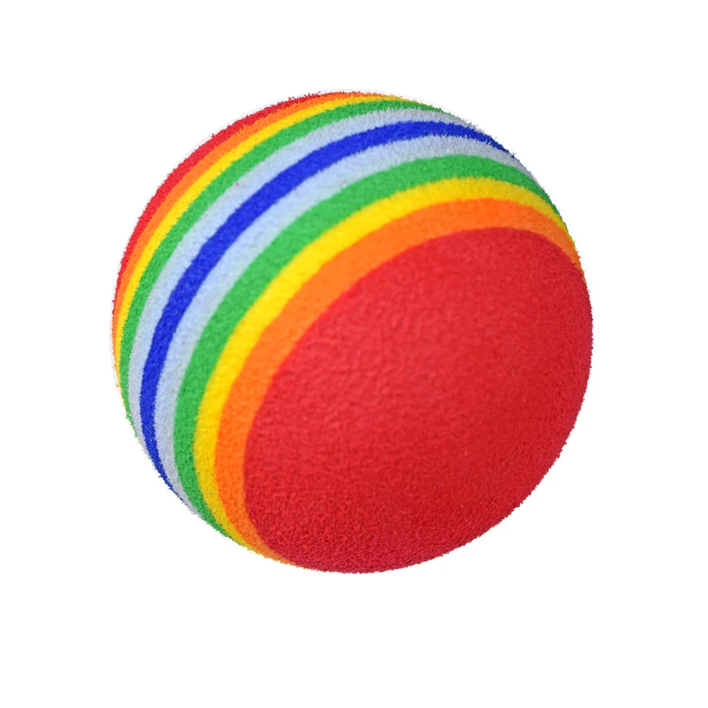 Sponge Balls Golf Balls Soft 10pcs EVA Flexible Foam Balls Golf Swing Training Rainbow Red/Blue/Yellow 42mm For Approach Shot