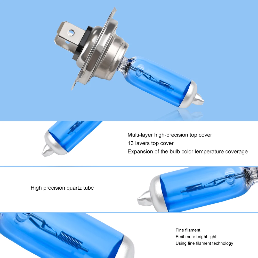 2PCS H7 12V 100W 6000K Xenon H7 Super White Halogen Car Light Source Bulbs Headlights Auto Lamp Parking Cars