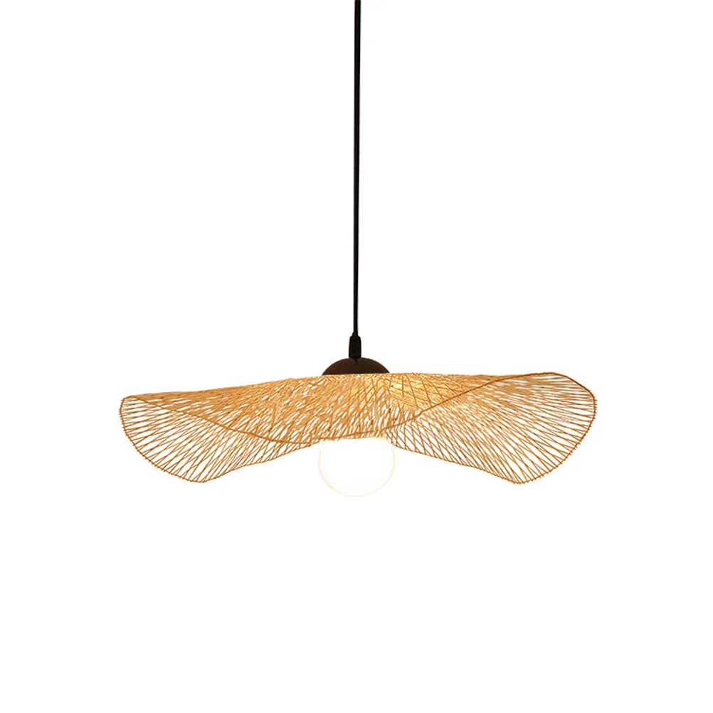 

Handmade Bamboo Chandelier Rattan Weaving Lighting Retro Bamboo Art Pendant lamp for Cafe Bar Restaurant with Light Source