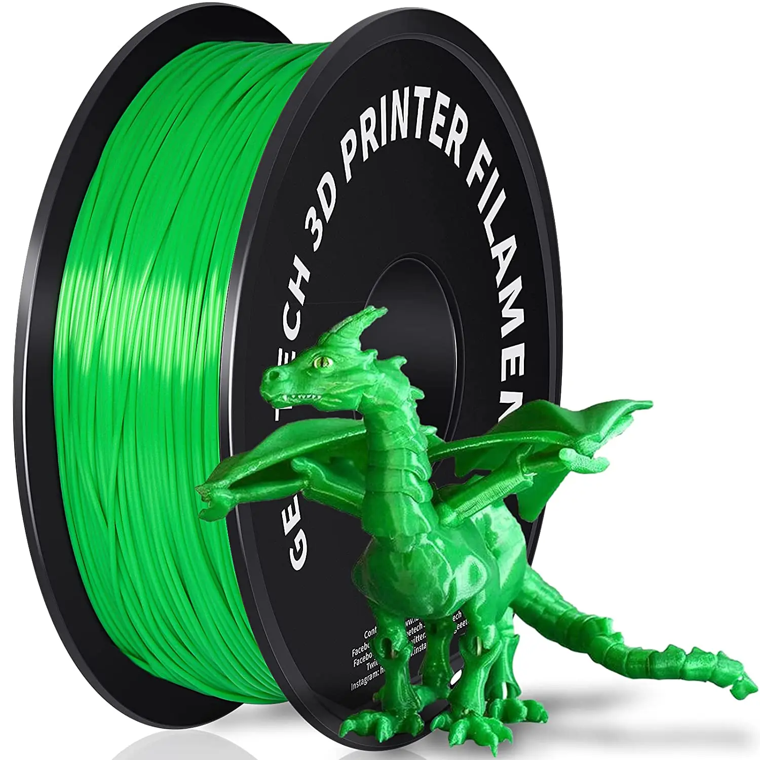 Geeetech 3d printer Filament PLA PETG Plastic 1kg 1.75mm,Tangle-Free, 3d printing wire materials, black, white, vacuum packaging