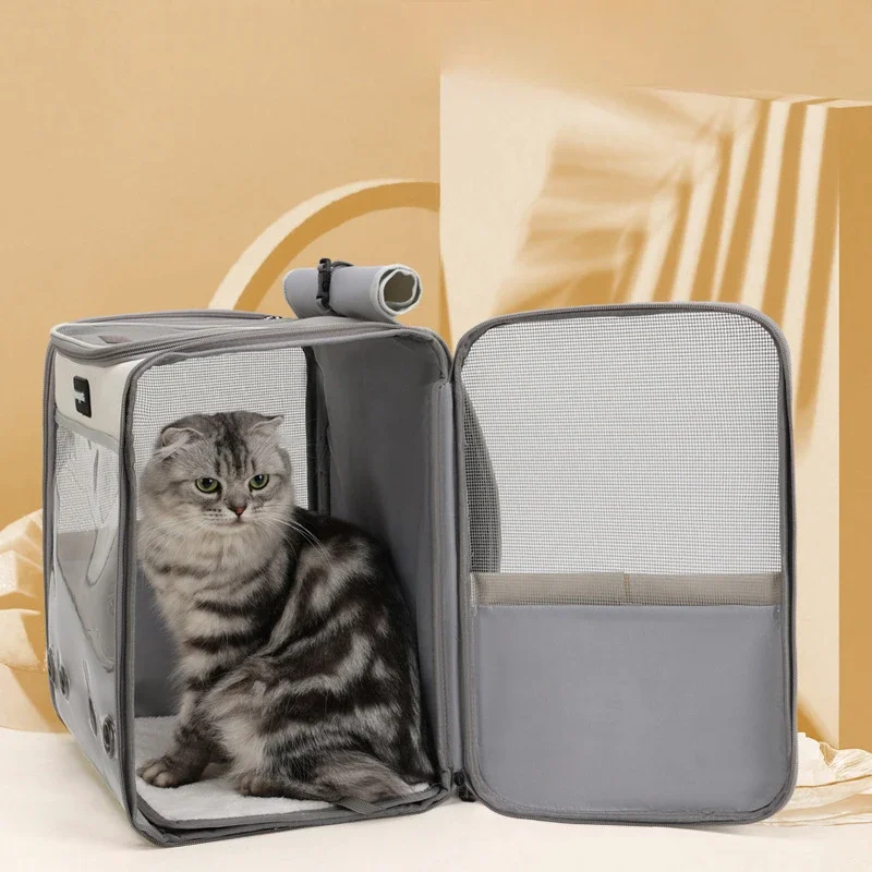 Pet Portable Backpack Portable Breathable on All Sides Large Space Cat and Dog Backpack Pet Bag