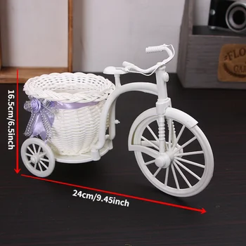 Tricycle Shaped Flower Basket Wedding Party Ceremony Decoration Bike Flower Storage Container Blue 2