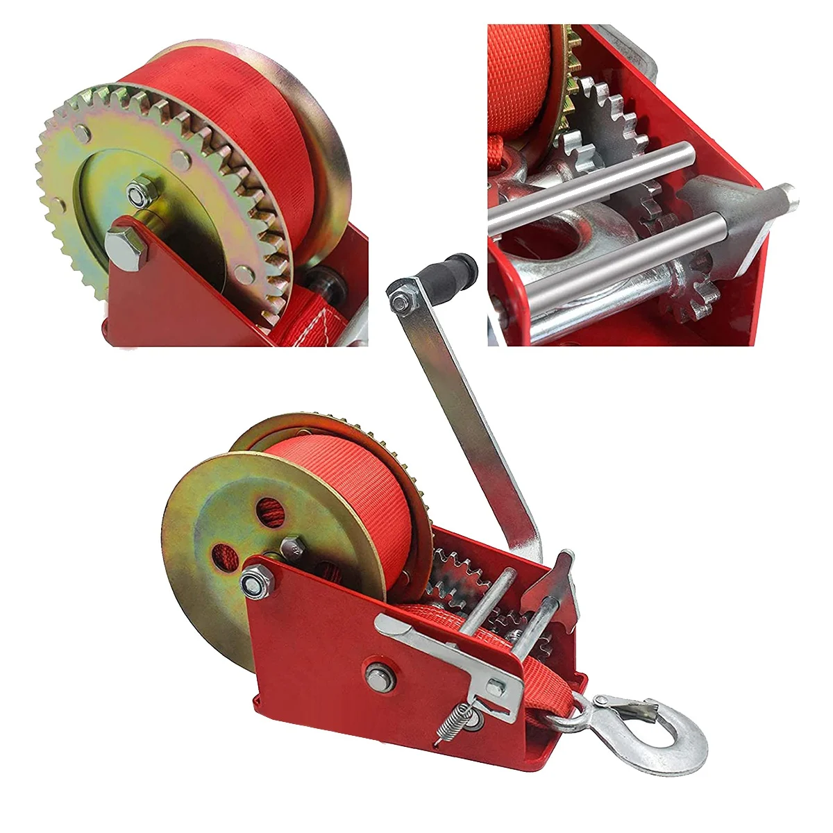 Boat Winch 3500Lbs Capacity Heavy Duty Hand Winch Boat Trailer Winch Manual with 10M(32Ft) Strap