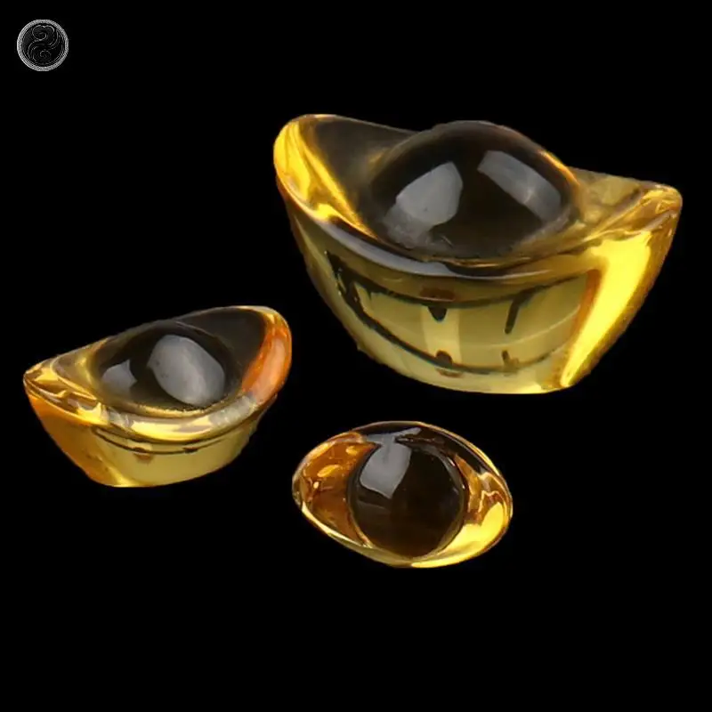 Citrine Yuanbao Feng Shui Decoration Yuan Bao Ingot Lucky Home Blessing Decoration Ornament Holiday Gifts Home 5Pcs ornament crafts miniature figurines resin ornaments miniature ornament resin crafts crystal stone ornament
