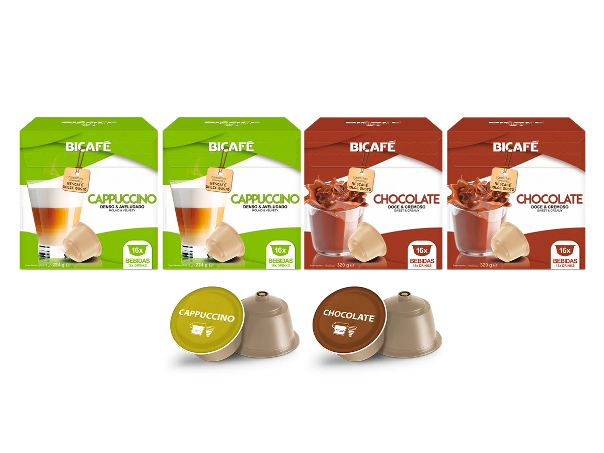 Kit 64 cápsulas de leite bicafé p/dolce gusto máquinas *