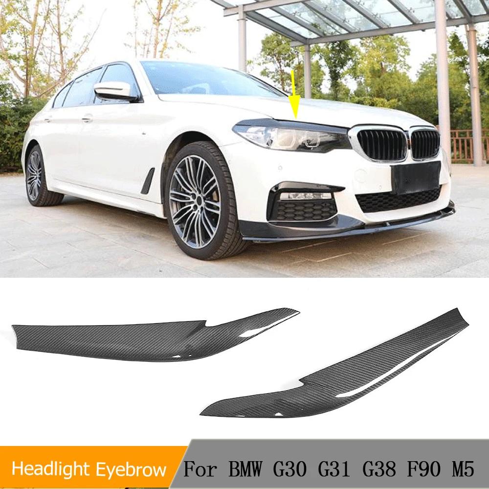 

Car Headlight Eyelids for BMW G30 G31 G38 F90 M5 Executive Sedan 4-Door 2017 2018 Dry Carbon Black Headlight Eyelids Eyebrows