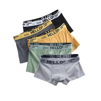 5 uds Boxer bragas hombres carta ropa interior bañadores Sexy ropa interior cómoda transpirable suave algodón bragas Boxer Shorts de talla grande 1