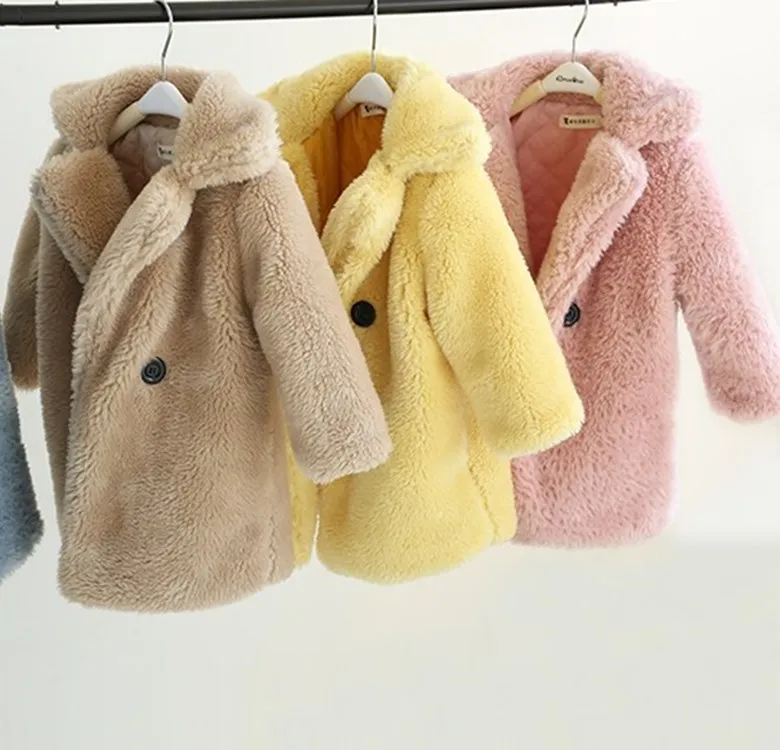 

Children Clothing Autumn Winter New Fashionable Coat Thickened Cashmere Boys and Girls Faux Fur Children Casual Outerwear Coats