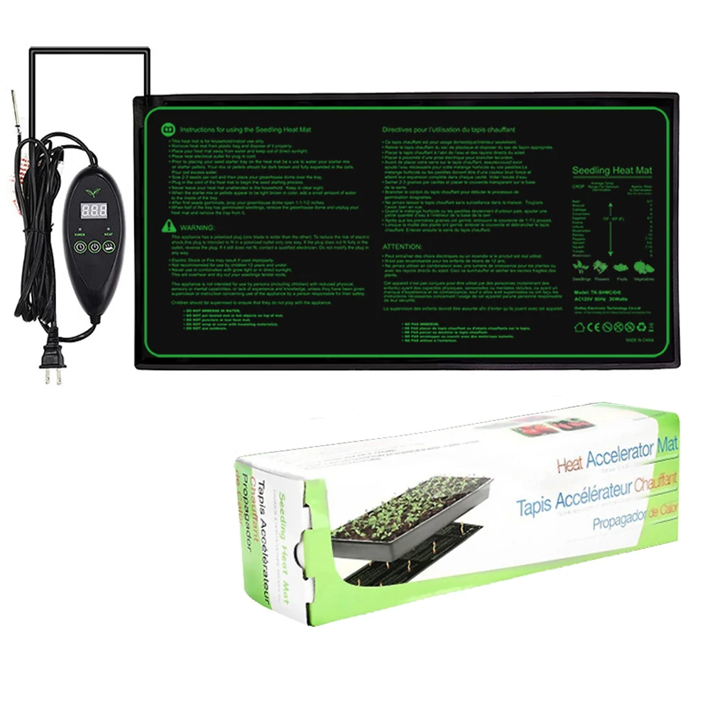 20x10Inch Seedling Heat Mat with Digital Display For Seed Starting Plants Nursery Warm Seed Germination Grow Pad EU/US/UK Plug