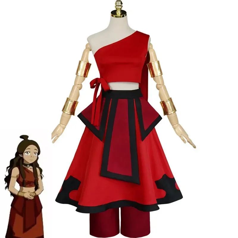 

Anime Avatar The Last Airbender Katara Cosplay Costume for Carnival Halloween Party Tops and Skirts Set