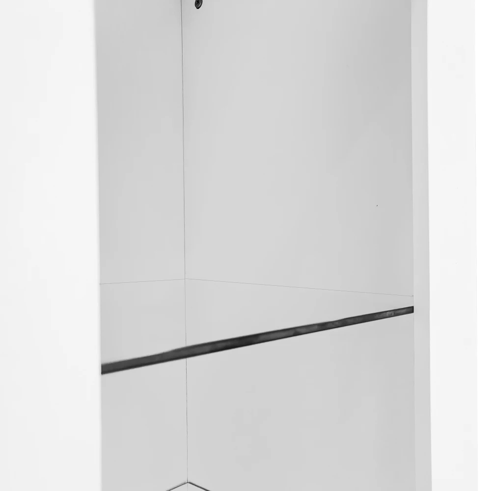 PINGGO Modernes Weißes Buffet Hochglanz-Finish Kompakte Glasregale Schranktür Wohn- Esszimmer Küche Aufbewahrungslösung – Detail 16