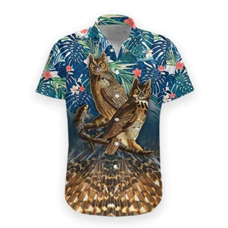 thumbnail image 1 of Camisas de playa de manga corta para hombre, camisa hawaiana con estampado 3D de zorro animal para hombre, camisetas casuales de verano con botones, ropa, 1 of 4