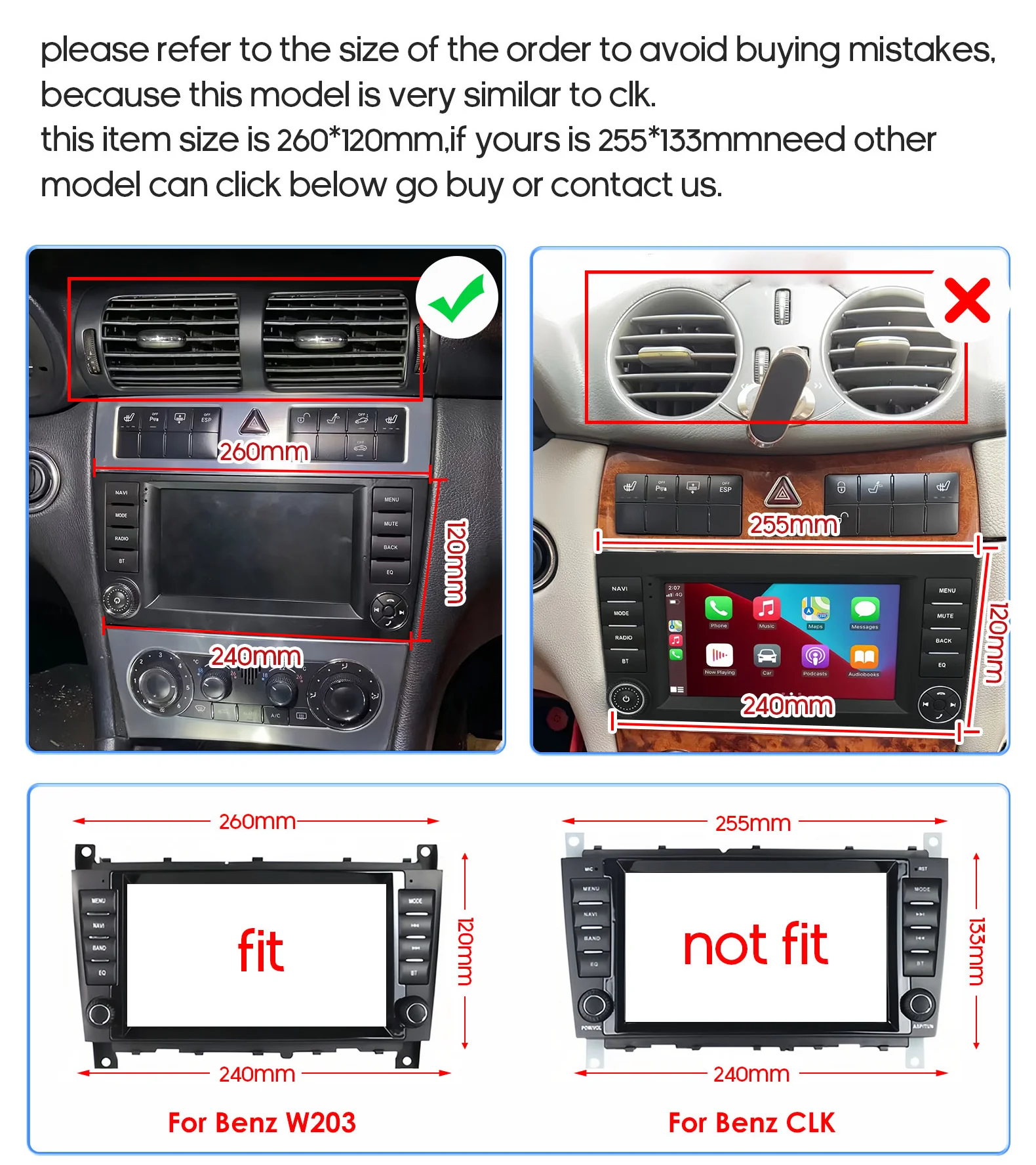 AURAAI 8+256G Android Auto-Intelligent-Bildschirm für Mercedes Benz C/CLC W203 G-Klasse W463 CLK W209 Carplay ADAS 360-Kamera GPS Stereo – Detail 4