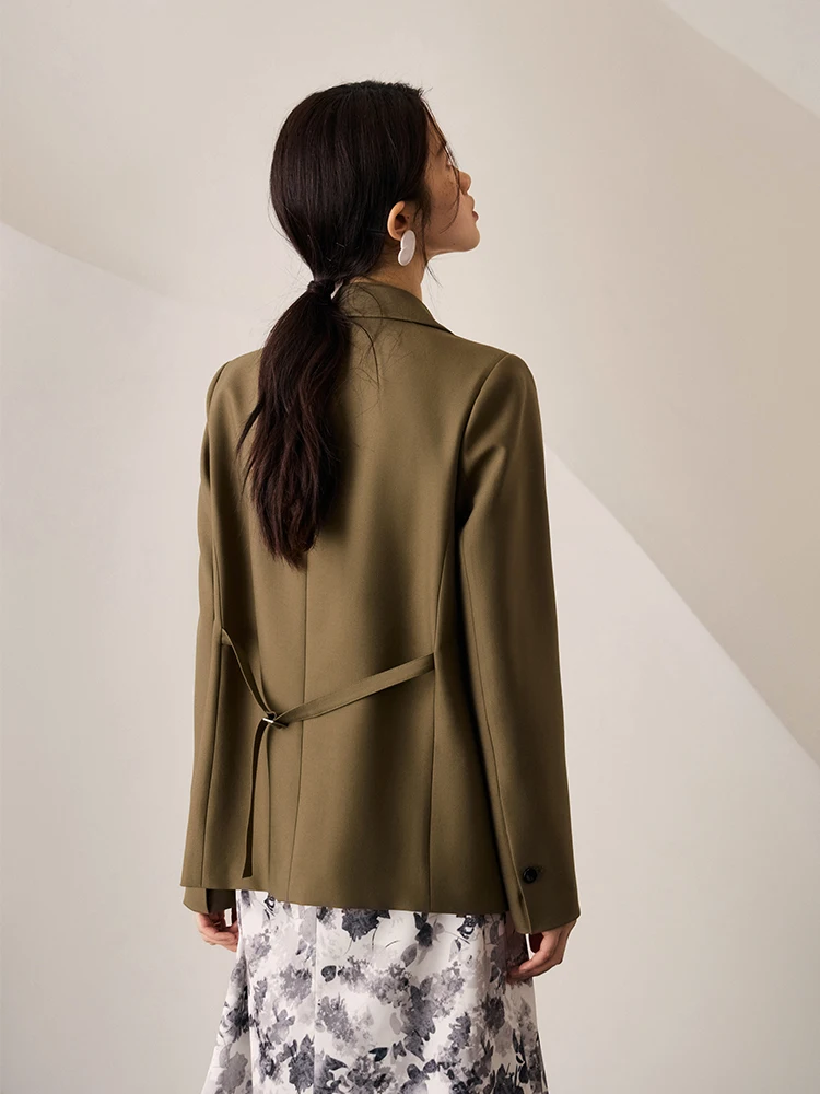 ZIQIAO Office Lady Suit Jacket For Women Niche 2023 Autumn New High-End Suit Black Women Casual Loose Coats Solid