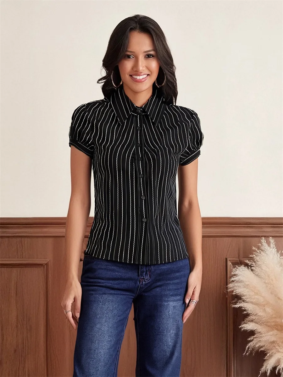 Women Floral Print Blouse Stylish Sleeveless V-Neck Button Down Casual Top with Ruffle Hem Fashionable Streetwear for Summer