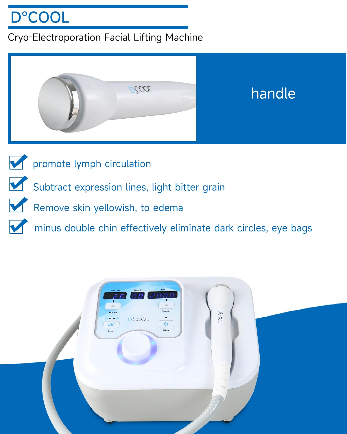 4QUEENS NEW Dcool Skin Tightening Machine Portable Cool Hot EMS For Facial Skin Care Beauty Device 3