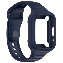 Soft Silicone Protective Case and Band Set for Redmi Watch 3 Lite (Dark Blue)