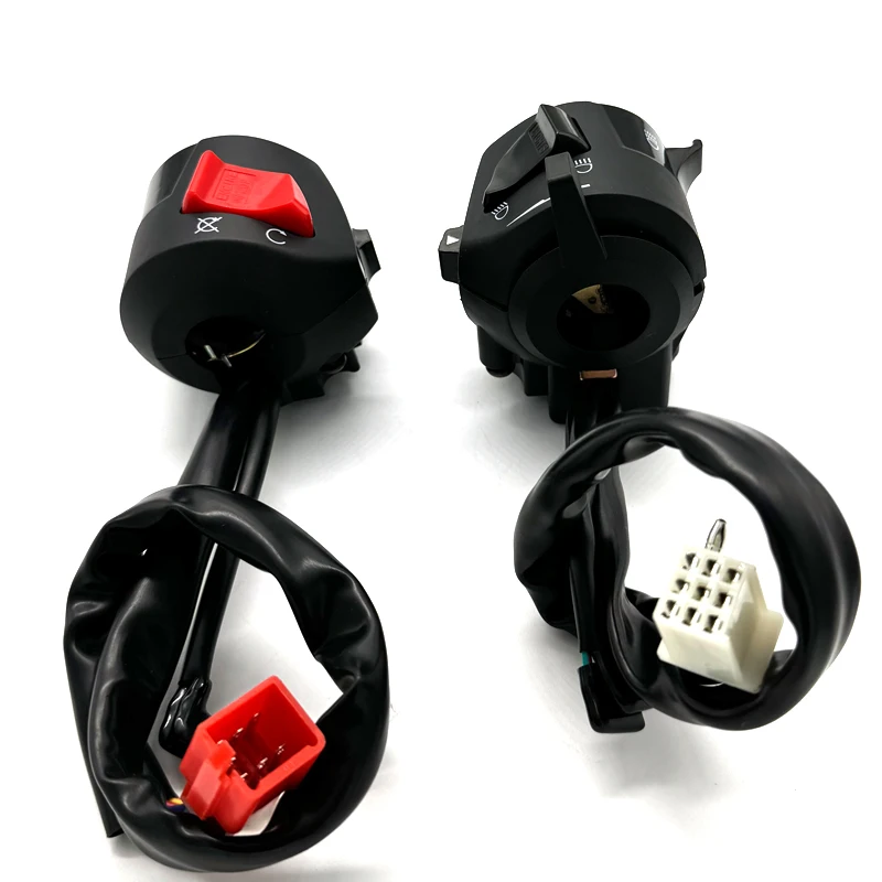 Motorcycle Switch 22mm Universal Motorcycle Handle Bar Switches With Choke Horn Turn Signal Headlight Electric Start Handlebar Controller