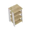 Linen Cabinet Jenne, Four Open Shelves, Light Oak / White Finish 6