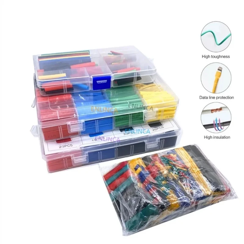 Heat Shrink Tubing 328PCS Assortment Electronic Polyolefin Wire Cable Sleeve Kit