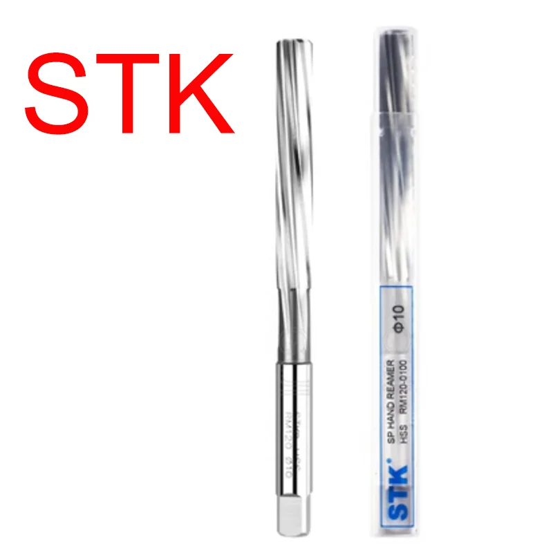 STK HSS Hand Reamer Machining Tool Spiral Flute Cobalt Cutting H7 Shank Diameter 2-16 mm for Metal Steel Aluminum Hole Drill