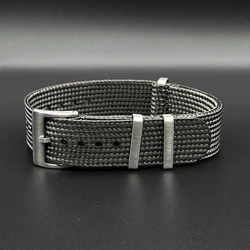 Vintage Woven Military Nylon Fabric NATO Watch Strap - Army Universal Bracelet - 22mm (Grey)
