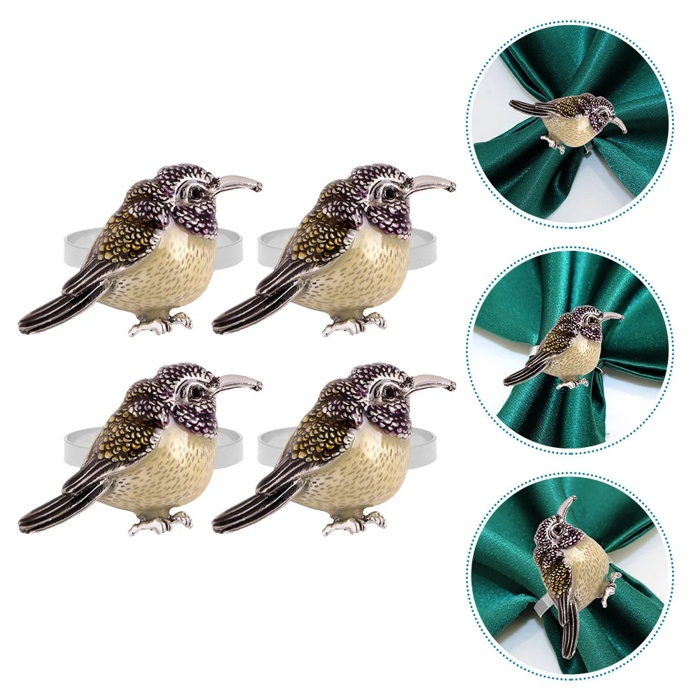 

Napkin Ring Wedding Buckle Bird Table Ornaments Holder Holders Alloy Rings Clasps Dinner Napkins