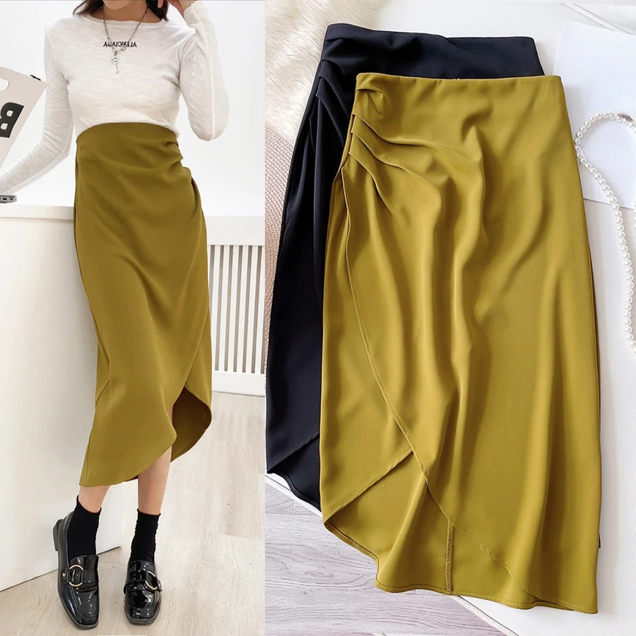 Elegant Belly French Style Hip-lifting Skirt Women's Fashion Temperament Irregular Straight Skirt Ladies Royal Sister Clothes summer square collar elegant fashion sweet floral printed beach dress ladies temperament casual robe women bodycon slit vestidos