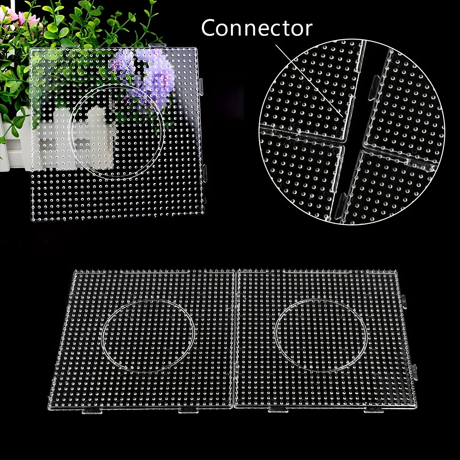 2.6mm Large Clear Plastic Fuse Boards Beads Pegboards Hama Beads Tweezers Creative DIY Jewelry Craft for Kids, craft toys,bead jewelry making kit